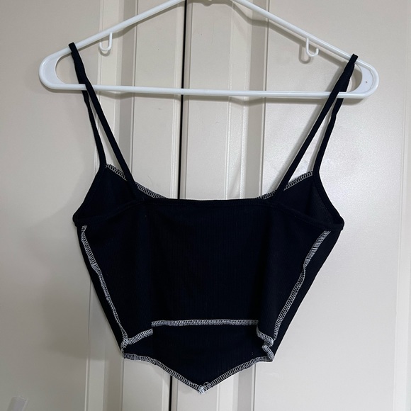 Shein Black Handkerchief Crop Top Size XS - Picture 2 of 3